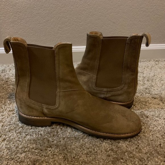 Represent Clothing Suede Chelsea Boots Cream Khaki Tan Size 9.5 - Picture 2 of 4